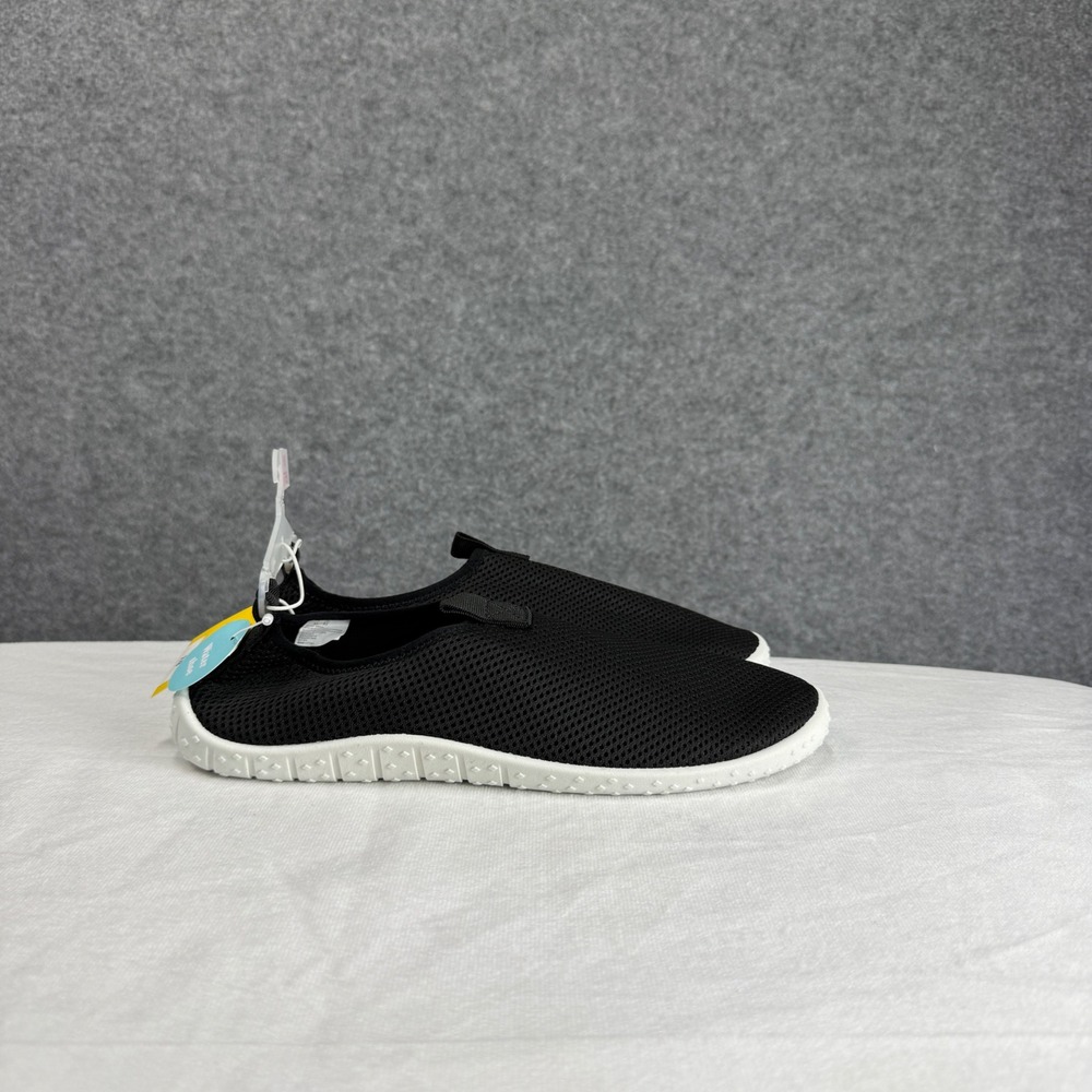 Sun Squad Womens Water Shoes Black Mesh Slip On Aqua Swim Shoes Size M 7/8 NEW